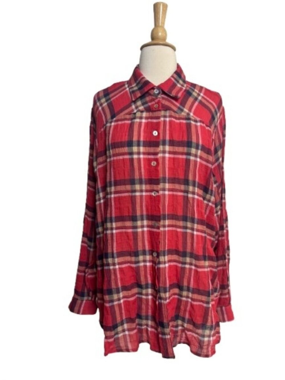 Love Stitch Size Medium (M) Plaid Button-Up Shirt with Chest Pocket